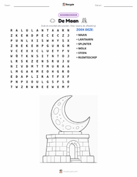 Maan afdrukbare werkblad voorbeeld