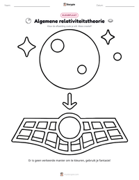 Algemene relativiteitstheorie afdrukbare werkblad voorbeeld