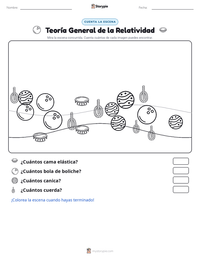 Vista previa de la hoja de trabajo imprimible de Teoría General de la Relatividad