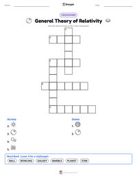 General Theory of Relativity printable worksheet preview