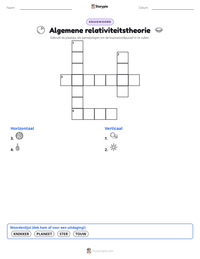 Algemene relativiteitstheorie afdrukbare werkblad voorbeeld