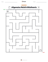 Allgemeine Relativitätstheorie druckbare Arbeitsblatt Vorschau