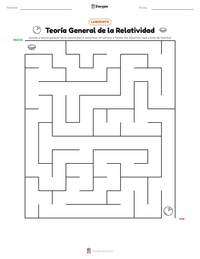 Vista previa de la hoja de trabajo imprimible de Teoría General de la Relatividad