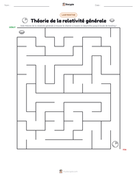Aperçu de la feuille de travail imprimable Théorie de la relativité générale