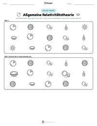 Allgemeine Relativitätstheorie druckbare Arbeitsblatt Vorschau