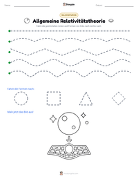 Allgemeine Relativitätstheorie druckbare Arbeitsblatt Vorschau