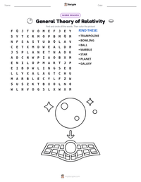 General Theory of Relativity printable worksheet preview