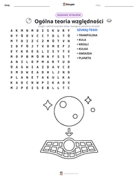 Podgląd drukowalnego arkusza ćwiczeń Ogólna teoria względności