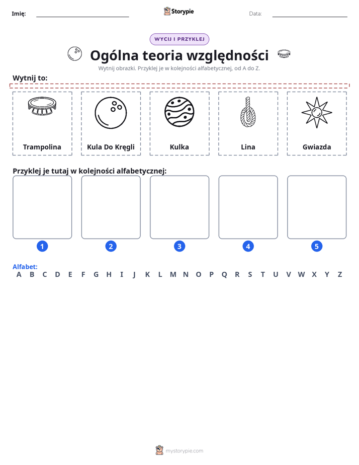 Wytnij i Wklej Alfabet