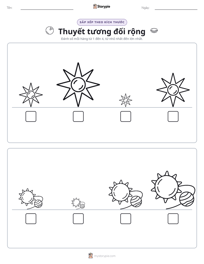 Thứ Tự Kích Thước