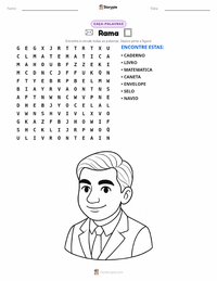 Prévia da folha de atividades imprimível Srinivasa Ramanujan