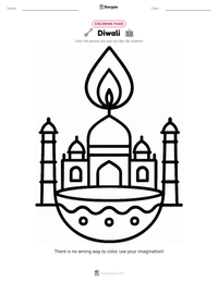 Diwali coloring page for kids