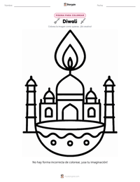Página para colorear de Diwali para niños