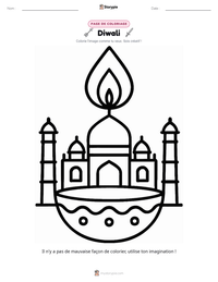 Aperçu de la feuille de travail imprimable Diwali