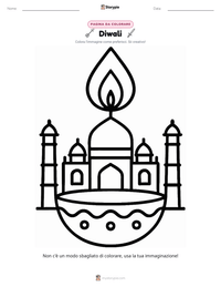 Pagina da colorare di Diwali per bambini