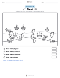 Diwali printable worksheet preview