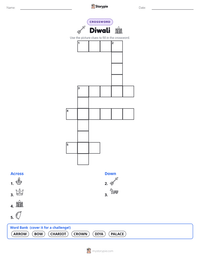 Diwali printable worksheet preview
