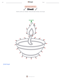Diwali yazdırılabilir çalışma sayfası önizlemesi
