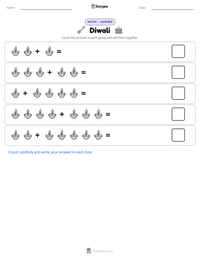 Diwali printable worksheet preview