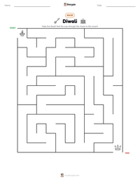 Diwali printable worksheet preview