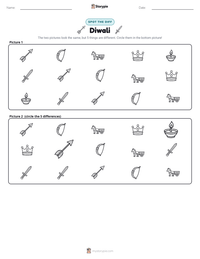 Diwali printable worksheet preview