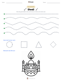 Diwali druckbare Arbeitsblatt Vorschau