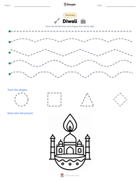 Diwali printable worksheet preview