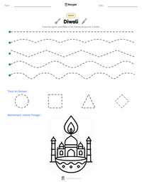 Aperçu de la feuille de travail imprimable Diwali