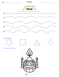 Podgląd drukowalnego arkusza ćwiczeń Diwali