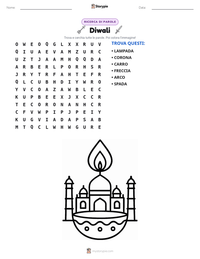 Anteprima della scheda stampabile di Diwali