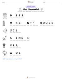 Lisa Gherardini printable worksheet preview
