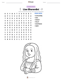 Lisa Gherardini afdrukbare werkblad voorbeeld
