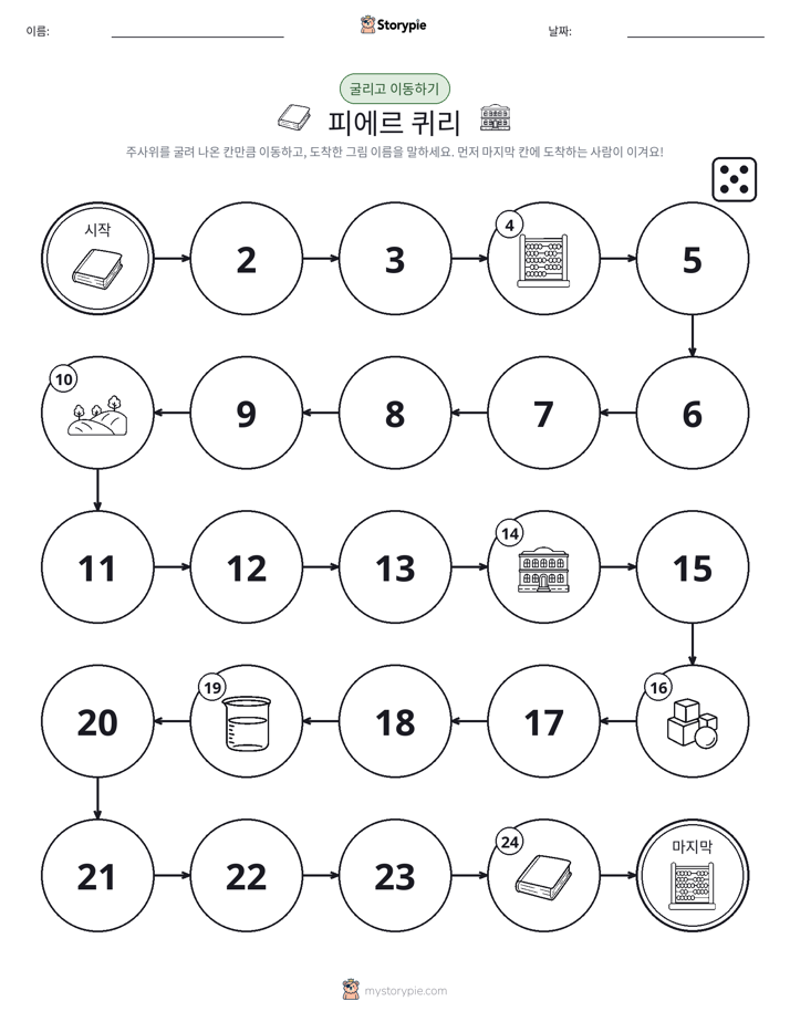 주사위 굴리고 이동하기 게임