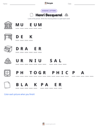 Henri Becquerel printable worksheet preview