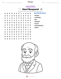 Prévia da folha de atividades imprimível Henri Becquerel