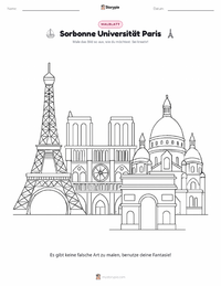 Paris Malvorlage für Kinder