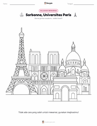 Halaman mewarnai Paris untuk anak-anak