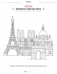Trang tô màu Paris cho trẻ em