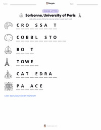 Sorbonne, University of Paris printable worksheet preview