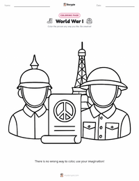 World War I coloring page for kids