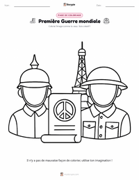 Page de coloriage Première Guerre mondiale pour les enfants