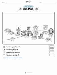 World War I printable worksheet preview