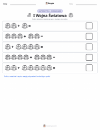 Podgląd drukowalnego arkusza ćwiczeń I wojna światowa