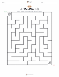 World War I printable worksheet preview