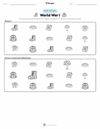World War I printable worksheet preview