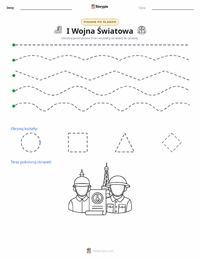 Podgląd drukowalnego arkusza ćwiczeń I wojna światowa