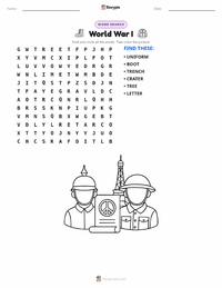 World War I printable worksheet preview