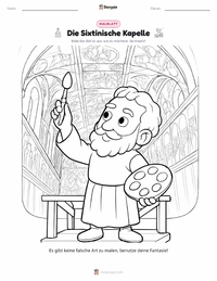 Die Decke der Sixtinischen Kapelle Malvorlage für Kinder