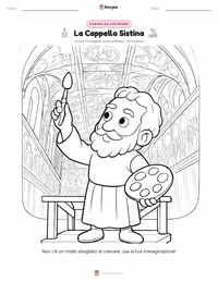 Pagina da colorare di Volta della Cappella Sistina per bambini
