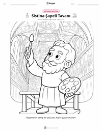 Sistina Şapeli Tavanı çocuklar için boyama sayfası